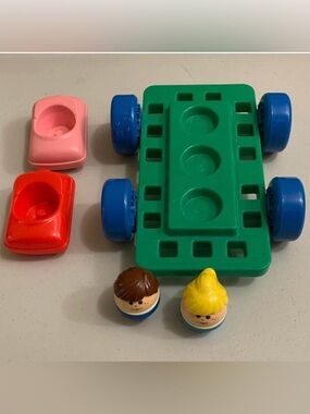 Vintage Little Tikes Waffle Blocks Cars People Lot People Big Car Little Cars